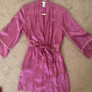 SOLD Gorgeous 100% Pink Silk Robe XS/S